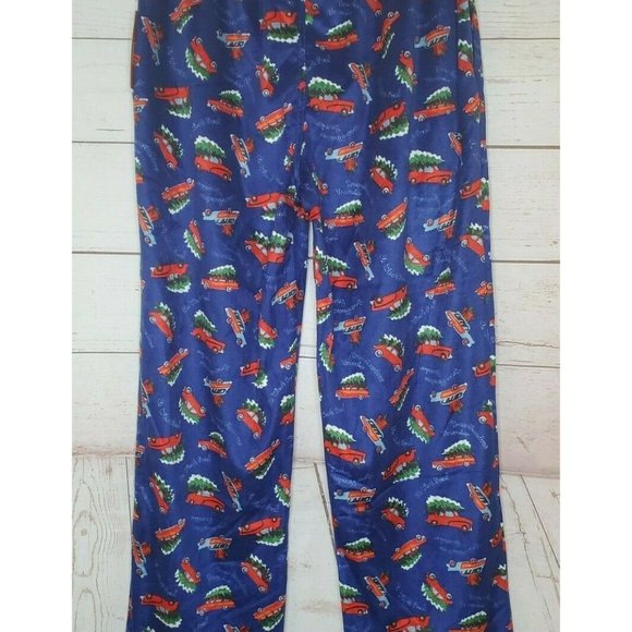 Medium Hawke And Co Oh What Fun Christmas Tree On Car Fleece Pajama Pants Gifts - Picture 6 of 10